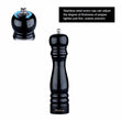 Kitchen - Black White Wooden Salt And Pepper Grinder Shaker Mill - 10 Inches - Must Have Item For All Households Kitchens And Restaurant