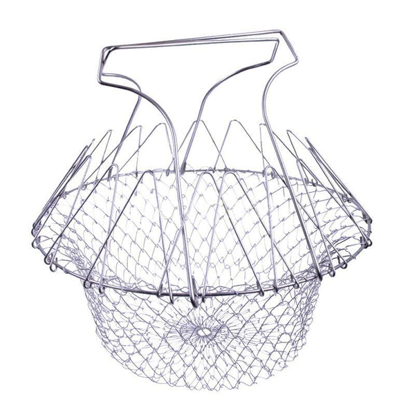 Kitchen - Kitchenware - Foldable Rinse Steam Fry Magic Mesh Basket