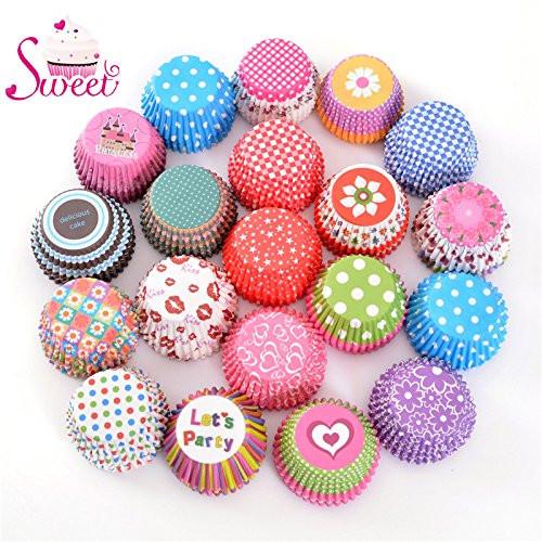 Kitchen - LightningStore 1000 Pieces/order!!!! Colorful Patterned Paper Cupcake Liners Wrappers Muffin Cases Greaseproof Dessert Baking Cups Red Blue White