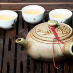 Kitchen - LightningStore Bamboo Flower Pattern Tea Pot Cup Glass Kettle - Made Of Ceramic Clay - A Must Have For Tea Lovers