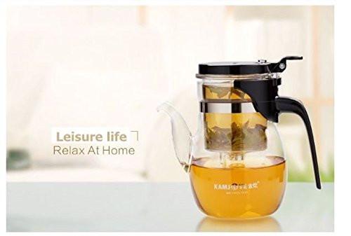 Kitchen - LightningStore Modern High Tech Glass Tea Pot Cup Glass Kettle - Made Of Food Grade PC - A Must Have For Tea Lovers