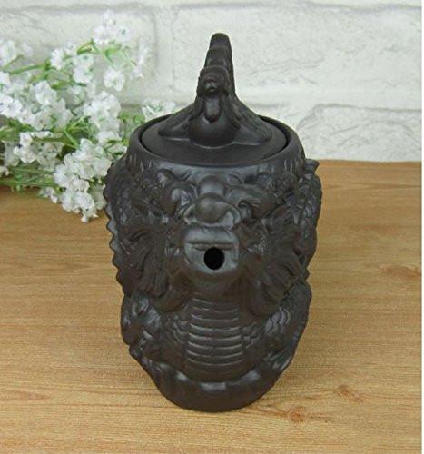 Kitchen - LightningStore Red Black Ancient Antique Kung Fu Black Brown Dragon Tea Pot Cup Kettle - Made Of Clay - A Must Have For Tea Lovers