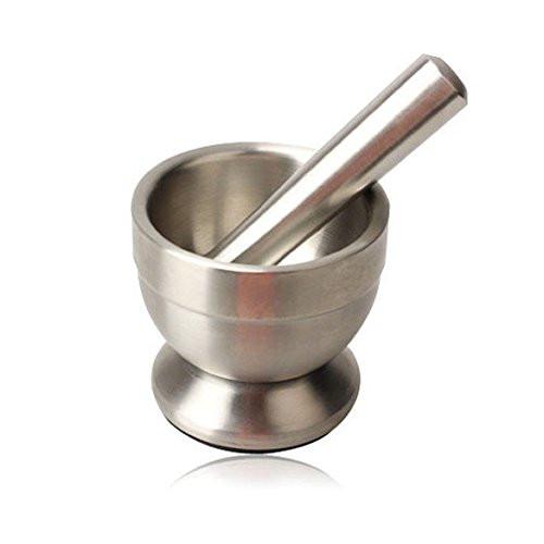 Kitchen - LightningStore Stainless Steel Mortar And Pestle - Excellent For Crushing Garlic, Nuts, Pills And Herbs - Modern Design That Will Look Great In Any Kitchen Or Pharmacy
