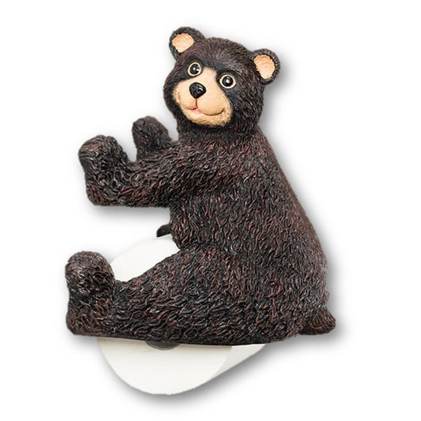 Kitchen - LightningStore Stylish Cute Resin Black Bear Mounted Paper Towel Holder - Excellent For Using At Home Or Office