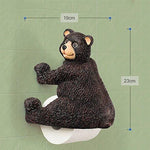 Kitchen - LightningStore Stylish Cute Resin Black Bear Mounted Paper Towel Holder - Excellent For Using At Home Or Office