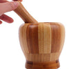 Kitchen - LightningStore Wooden Bamboo Garlic Mortar And Pestle - Excellent For Crushing/Grinding Garlic And Herbs