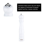 Kitchen - White Black Wooden Salt And Pepper Grinder Shaker Mill - 10 Inches - Must Have Item For All Households Kitchens And Restaurant