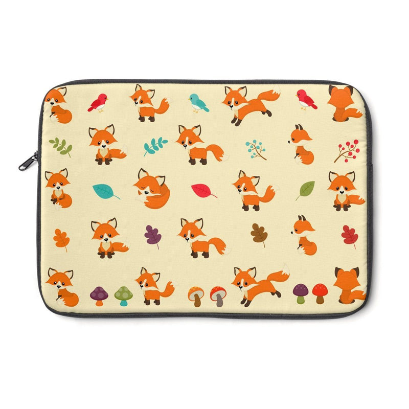 Laptop Sleeve - Cute Adorable Red Fox Pattern Laptop Sleeve