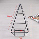 Lawn & Patio - LightningStore Bonsai Modern Glass Geometric Terrarium Pyramid Succulent Box Planter Flower Pot Eco Bottle Miniature Miero Landscape Vivaria Plants Pot