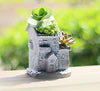 Lawn & Patio - LightningStore Corgi Dog Succulent Plants Pot Microlandschaft Personalized Office House Balcony Landscape Pot Creative Decorative Flower Pots + Mini-Figure Set Bundle