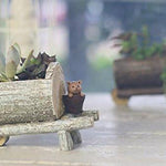 Lawn & Patio - LightningStore Cute Brown Gray Grey Log Succulent Plants Pot Microlandschaft Personalized Office House Balcony Landscape Pot Creative Decorative Flower Pots