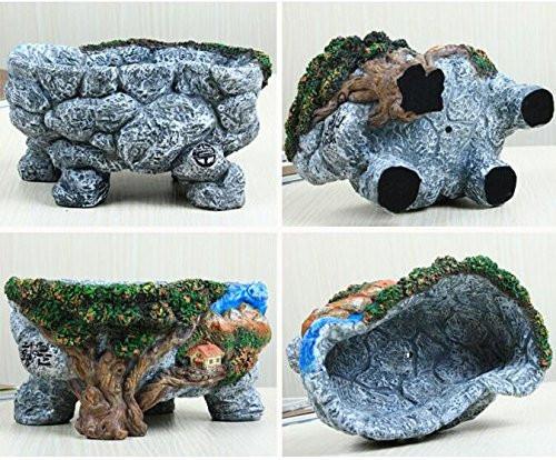 Lawn & Patio - LightningStore Cute Home Jungle Forest Mountain Succulent Plants Pot Microlandschaft Personalized Office House Balcony Landscape Pot Creative Decorative Flower Pots