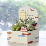Lawn & Patio - LightningStore Dessert Window Succulent Plants Pot Microlandschaft Personalized Office House Balcony Landscape Pot Creative Decorative Flower Pots