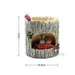 Lawn & Patio - LightningStore Gray Grey Log Succulent Plants Pot Microlandschaft Personalized Office House Balcony Landscape Pot Creative Decorative Flower Pots