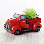 Lawn & Patio - LightningStore Red Bus Succulent Plants Pot Microlandschaft Personalized Office House Balcony Landscape Pot Creative Decorative Flower Pots