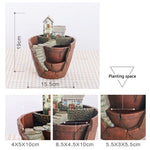 Lawn & Patio - LightningStore Succulent Plants Pot Microlandschaft Personalized Office House Balcony Landscape Pot Creative Decorative Flower Pots + Mini Figures Bundle