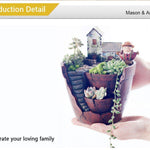 Lawn & Patio - LightningStore Succulent Plants Pot Microlandschaft Personalized Office House Balcony Landscape Pot Creative Decorative Flower Pots + Mini Figures Bundle