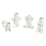 Lawn & Patio - LightningStore White Hip Sitting Standing Bending Akimbo 4 Shapes DIY Mini Novel Bonsai Grass Doll Hair Lazy Man Succulent Plants Pot
