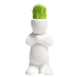Lawn & Patio - LightningStore White Hip Sitting Standing Bending Akimbo 4 Shapes DIY Mini Novel Bonsai Grass Doll Hair Lazy Man Succulent Plants Pot