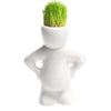 Lawn & Patio - LightningStore White Hip Sitting Standing Bending Akimbo 4 Shapes DIY Mini Novel Bonsai Grass Doll Hair Lazy Man Succulent Plants Pot