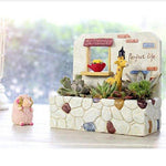 Lawn & Patio - LightningStore Window Succulent Plants Pot Microlandschaft Personalized Office House Balcony Landscape Pot Creative Decorative Flower Pots