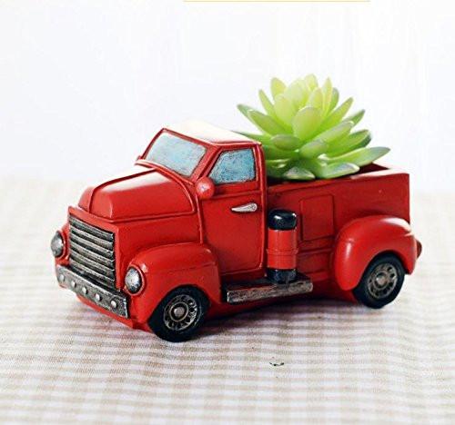 Lawn & Patio - LightningStore Yellow Car Succulent Plants Pot Microlandschaft Personalized Office House Balcony Landscape Pot Creative Decorative Flower Pots