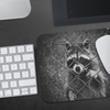 Black and White Racoon Mouse Pad - Adorable Cute Mouse Mat - Personalized Home Office Decor - Desk Accessories - Mousepads Computer Accessory