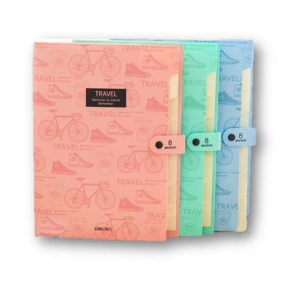 Office Product - Cool Elegant Cute Orange Green Blue File Folders - Expanding File Folders - Has Eight Pockets - Excellent Deal - Claim Yours Now