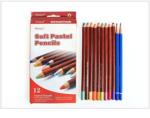 Office Product - LightningStore Peroci Black Wood Soft Pastel Pencil Professional Colored Pencils- Colored Pencils 12 -Colored Pencils 12 Count- Special Price- Colored Pencils In Bulk- Colored Pencils Classpack