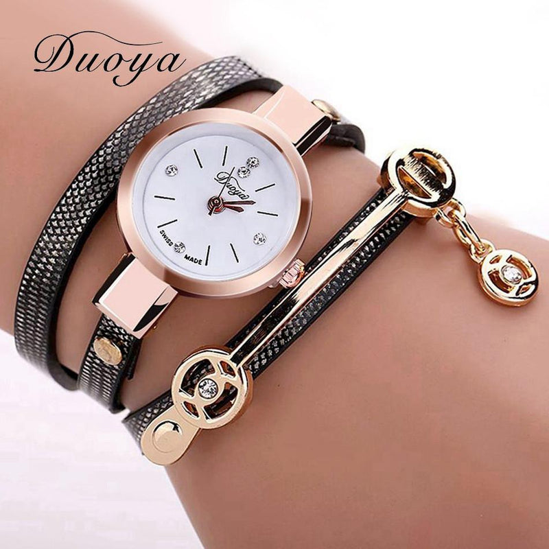 On Sale! Limited Edition Duoya Fashion Bracelet Gold Quartz Wristwatch For Women