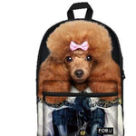 PC Accessory - LightningStore Cute Children Poodle Wearing Pink Ribbon School Bags Backpack