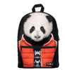 PC Accessory - LightningStoreCute Children Hip Panda Wearing Orange Sweater Jacket School Bags Backpack