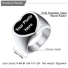 Custom Engraved Photo Ring - Personalized Ring - Heart Signet Ring Name Ring for Men Women - Design Your Own Ring