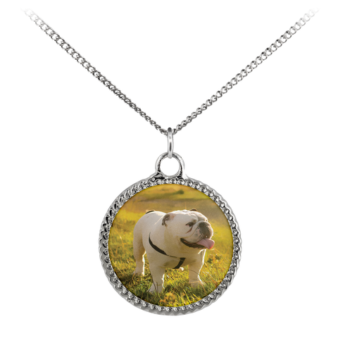 Customizable Bulldog Photo Necklace - Create Your Own Personalized Necklace