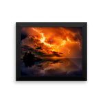 Red Lightning Sky Framed Photo Poster Wall Art Decoration Decor For Bedroom Living Room