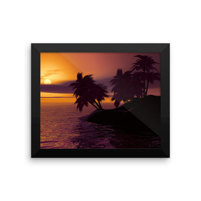 Sunset Trees Framed Photo Poster Wall Art Decoration Decor For Bedroom Living Room