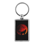 Blood Moon Wolf Howling Keychain - Spirit Animal Jewelry