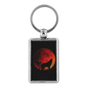 Blood Moon Wolf Howling Keychain - Spirit Animal Jewelry