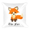 The Cute Adorable Red Fox White Square Pillow