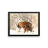 Tiger And Baby Cub In Snow Framed Photo Poster Wall Art Decoration Decor For Bedroom Living Room
