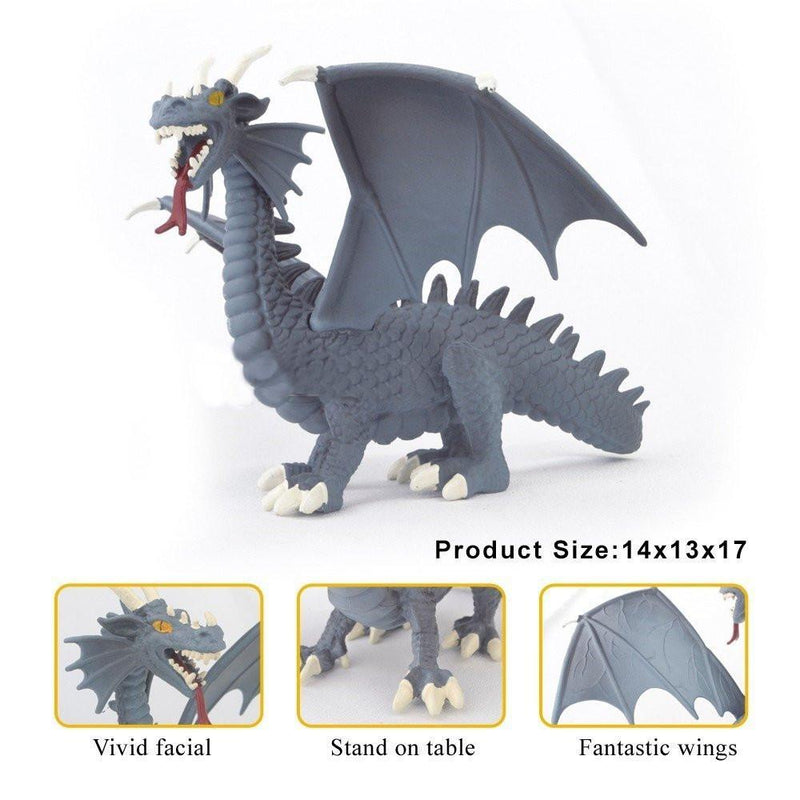 Toy - Gray Grey Blue Dragon Action Figure Toy - A Must Have For Children And Teens - Excellent As A Collector's Item