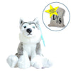 Toy - LightningStore Adorable Cute 18 Cm Baby Siberian Husky Puppy Doll Realistic Looking Stuffed Animal Plush Toys Plushie Children's Gifts Animals + Toy Organizer Bag Bundle