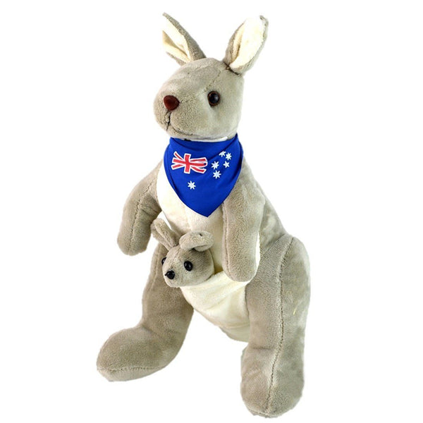Toy - LightningStore Adorable Cute Austrailian Kangaroo With Baby Pouch Doll Realistic Looking Stuffed Animal Plush Toys Plushie Children's Gifts Animals