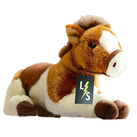 Toy - LightningStore Adorable Cute Baby Lying White And Brown Oreo Cookie And Cream Horse Pony Doll Realistic Looking Stuffed Animal Plush Toys Plushie Children's Gifts Animals