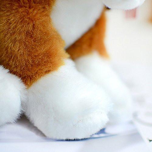 Toy - LightningStore Adorable Cute Baby Standing White And Brown Beagle Bull Dog Hybrid Doll Realistic Looking Stuffed Animal Plush Toys Plushie Children's Gifts Animals
