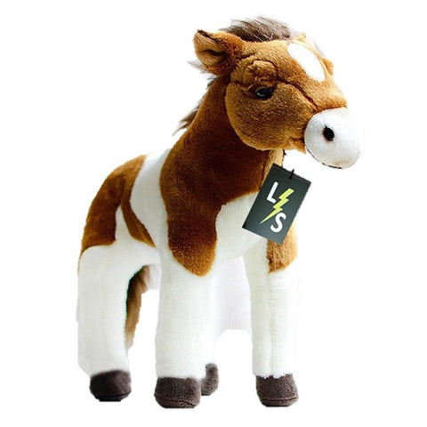 Toy - LightningStore Adorable Cute Baby Standing White And Brown Oreo Cookie And Cream Horse Pony Doll Realistic Looking Stuffed Animal Plush Toys Plushie Children's Gifts Animals