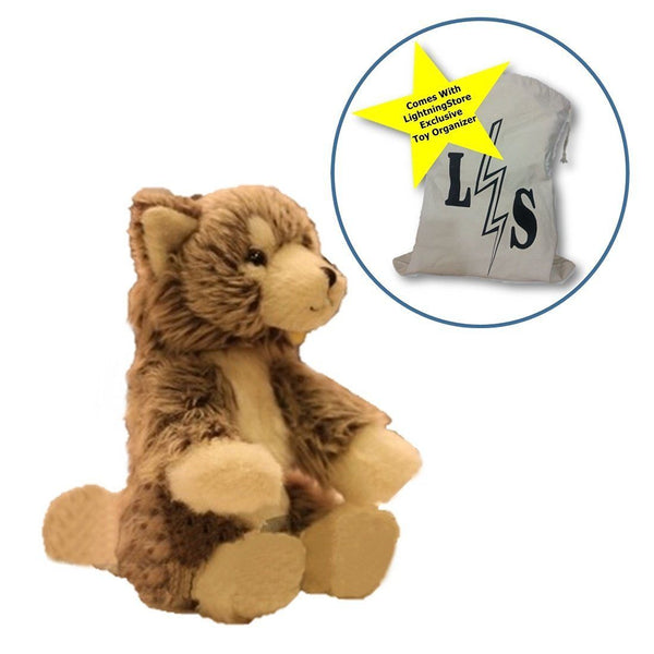 Toy - LightningStore Adorable Cute Baby Wolf Doll Realistic Looking Stuffed Animal Plush Toys Plushie Children's Gifts Animals + Toy Organizer Bag Bundle