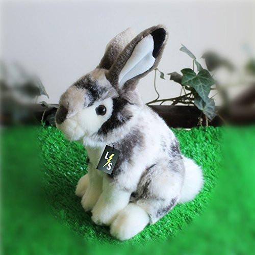 Stuffed Black Rabbit LightningStore Adorable Cute Black and White Spotted Rabbit Bunny Stuf