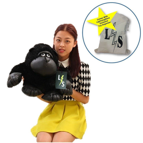 Toy - LightningStore Adorable Cute Black Gorilla King Kong Stuffed Animal Doll Realistic Looking Plush Toys Plushie Children's Gifts Animals + Toy Organizer Bag Bundle