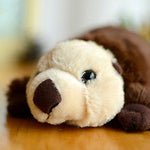 Toy - LightningStore Adorable Cute Brown Sea Otter Beaver Stuffed Animal Doll Realistic Looking Plush Toys Plushie Children's Gifts Animals + Toy Organizer Bag Bundle